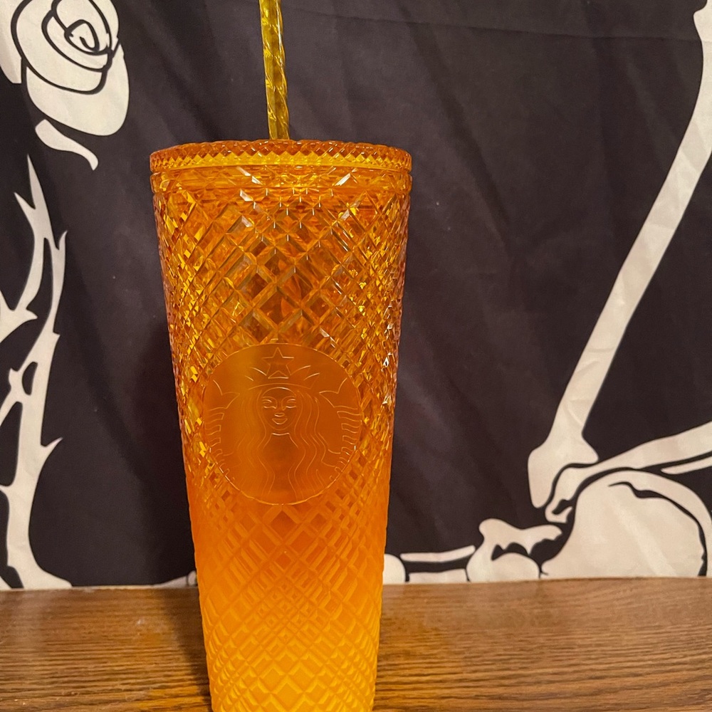 Orange ombré Starbucks tumbler